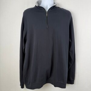 Boston Traders Mens XXL 100% Pima Cotton Quarter Zip Pullover Navy Charcoal